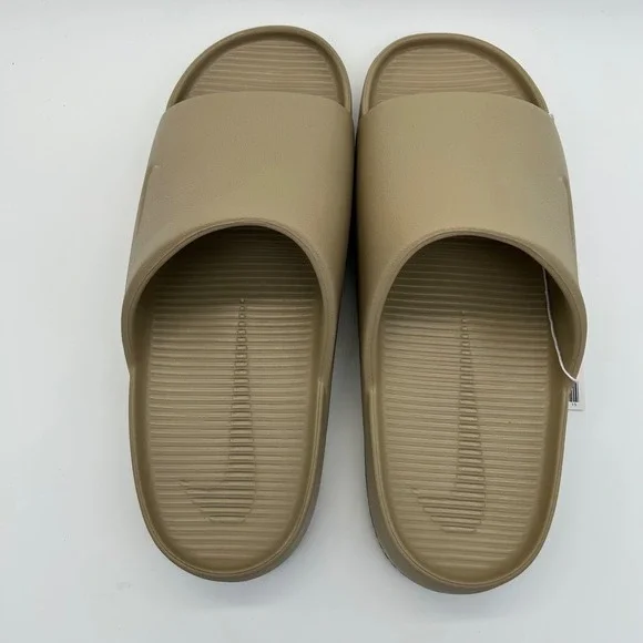 Nike Calm Slide Mens 13 Womens 14 Khaki Tan Slip On Sandals FD4116-201 - Picture 7 of 10